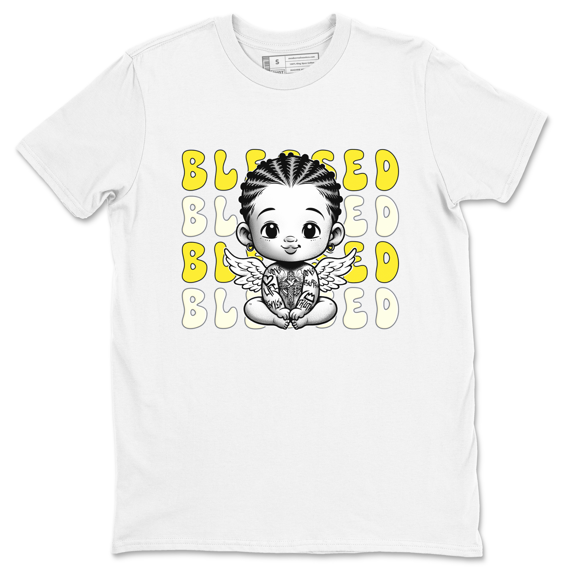 Air Jordan 4 Vivid Sulfur shirt to match jordans Blessed sneaker tees 4s Vivid Sulfur SNRT Sneaker Release Tees unisex cotton White 2 crew neck shirt