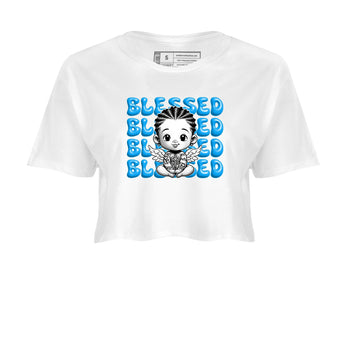 1s High OG UNC Reimagined shirts to match jordans Blessed Baby graphic tees Air Jordan 1 UNC Reimagined match shoes to clothes SNRT Sneaker Tees unisex cotton White 2 crop tee