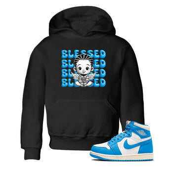 1s High OG UNC Reimagined shirts to match jordans Blessed Baby graphic tees Air Jordan 1 UNC Reimagined match shoes to clothes SNRT Sneaker Tees Youth Baby Black 1 tee