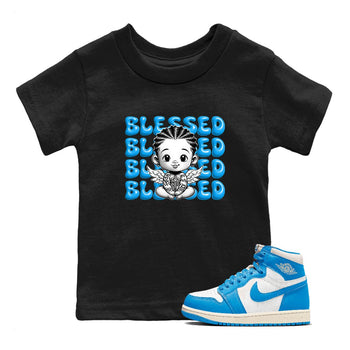 1s High OG UNC Reimagined shirts to match jordans Blessed Baby graphic tees Air Jordan 1 UNC Reimagined match shoes to clothes SNRT Sneaker Tees Youth Baby Black 1 tee