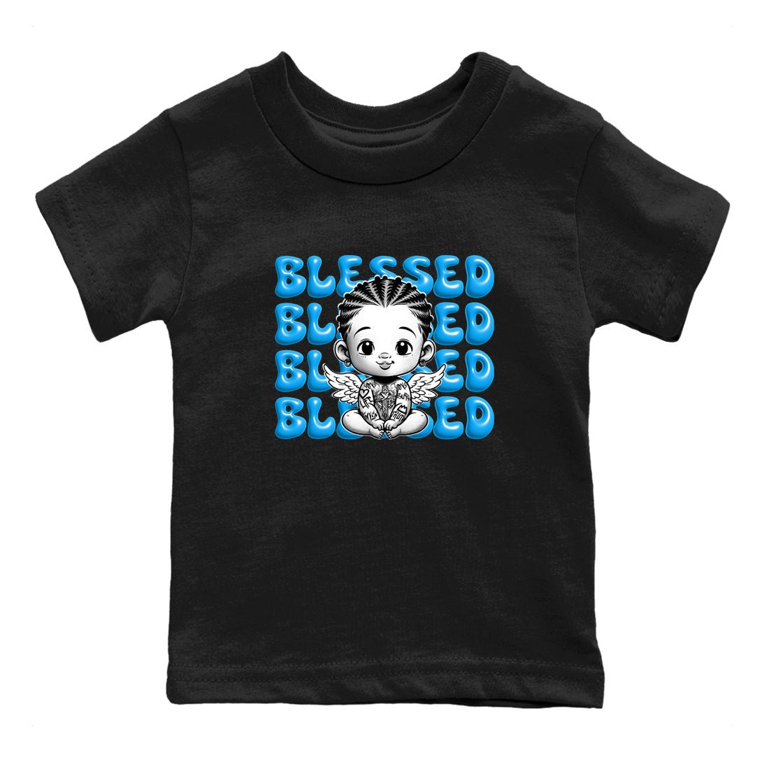 1s High OG UNC Reimagined shirts to match jordans Blessed Baby graphic tees Air Jordan 1 UNC Reimagined match shoes to clothes SNRT Sneaker Tees Youth Baby Black 2 tee