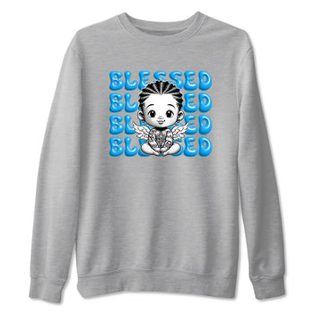 1s High OG UNC Reimagined shirts to match jordans Blessed Baby graphic tees Air Jordan 1 UNC Reimagined match shoes to clothes SNRT Sneaker Tees unisex cotton Heather Grey 2 shirts