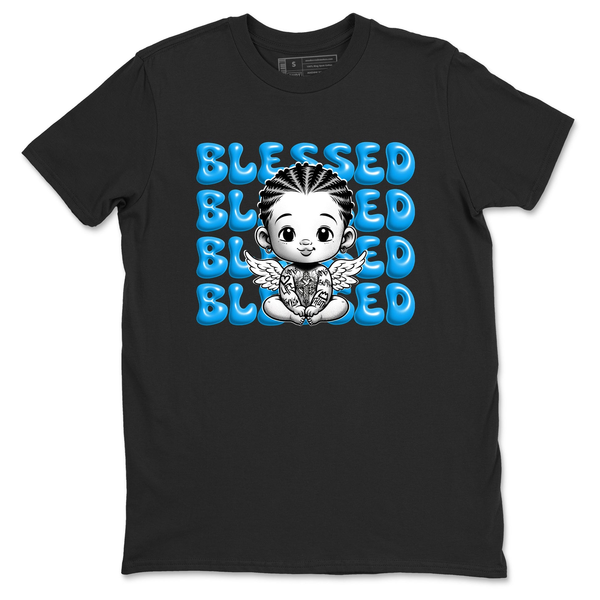1s High OG UNC Reimagined shirts to match jordans Blessed Baby graphic tees Air Jordan 1 UNC Reimagined match shoes to clothes SNRT Sneaker Tees unisex cotton Black 2 shirts