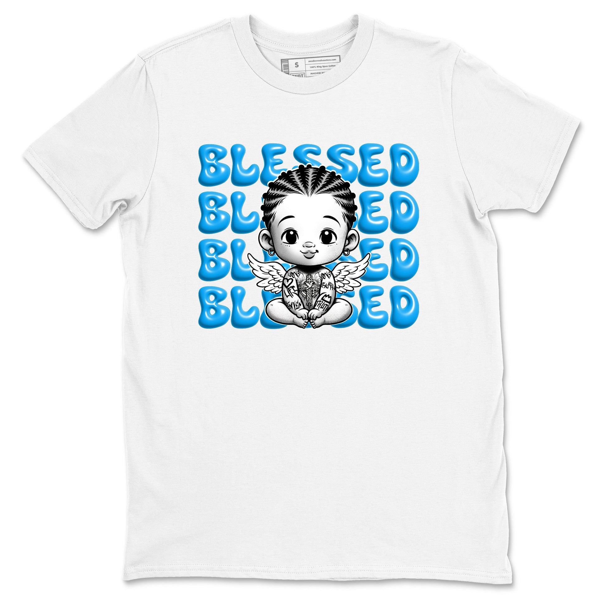1s High OG UNC Reimagined shirts to match jordans Blessed Baby graphic tees Air Jordan 1 UNC Reimagined match shoes to clothes SNRT Sneaker Tees unisex cotton White 2 shirts
