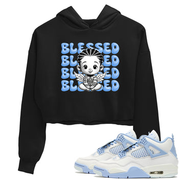 4s Forget Me Not shirts to match jordans Blessed Baby graphic tees Air Jordan 4 Forget Me Not match shoes to clothes SNRT Sneaker Tees unisex cotton Black 1 crop tee