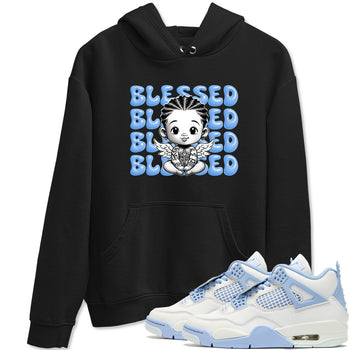 4s Forget Me Not shirts to match jordans Blessed Baby graphic tees Air Jordan 4 Forget Me Not match shoes to clothes SNRT Sneaker Tees unisex cotton Black 1 shirts
