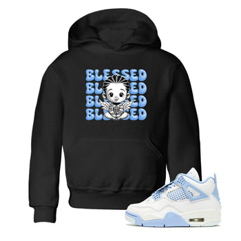 4s Forget Me Not shirts to match jordans Blessed Baby graphic tees Air Jordan 4 Forget Me Not match shoes to clothes SNRT Sneaker Tees Youth Baby Black 1 tee