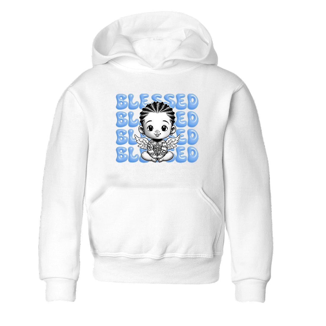 4s Forget Me Not shirts to match jordans Blessed Baby graphic tees Air Jordan 4 Forget Me Not match shoes to clothes SNRT Sneaker Tees Youth Baby White 2 tee