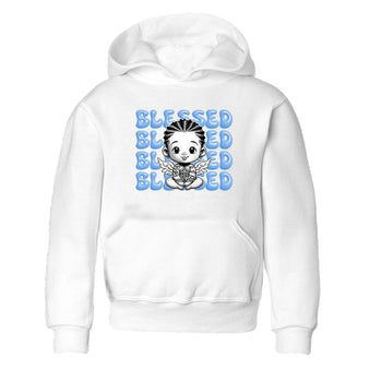 4s Forget Me Not shirts to match jordans Blessed Baby graphic tees Air Jordan 4 Forget Me Not match shoes to clothes SNRT Sneaker Tees Youth Baby White 2 tee