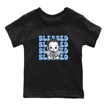 4s Forget Me Not shirts to match jordans Blessed Baby graphic tees Air Jordan 4 Forget Me Not match shoes to clothes SNRT Sneaker Tees Youth Baby Black 2 tee