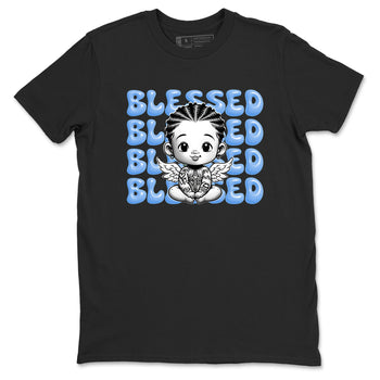 4s Forget Me Not shirts to match jordans Blessed Baby graphic tees Air Jordan 4 Forget Me Not match shoes to clothes SNRT Sneaker Tees unisex cotton Black 2 shirts