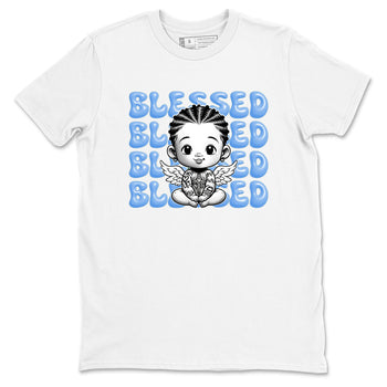4s Forget Me Not shirts to match jordans Blessed Baby graphic tees Air Jordan 4 Forget Me Not match shoes to clothes SNRT Sneaker Tees unisex cotton White 2 shirts