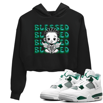 Air Jordan 4 Retro Oxidized Green shirts to match jordans Blessed Baby sneaker match tees Air Jordan 4 Oxidized Green SNRT Sneaker Tees streetwear brand Black 1 crop tee