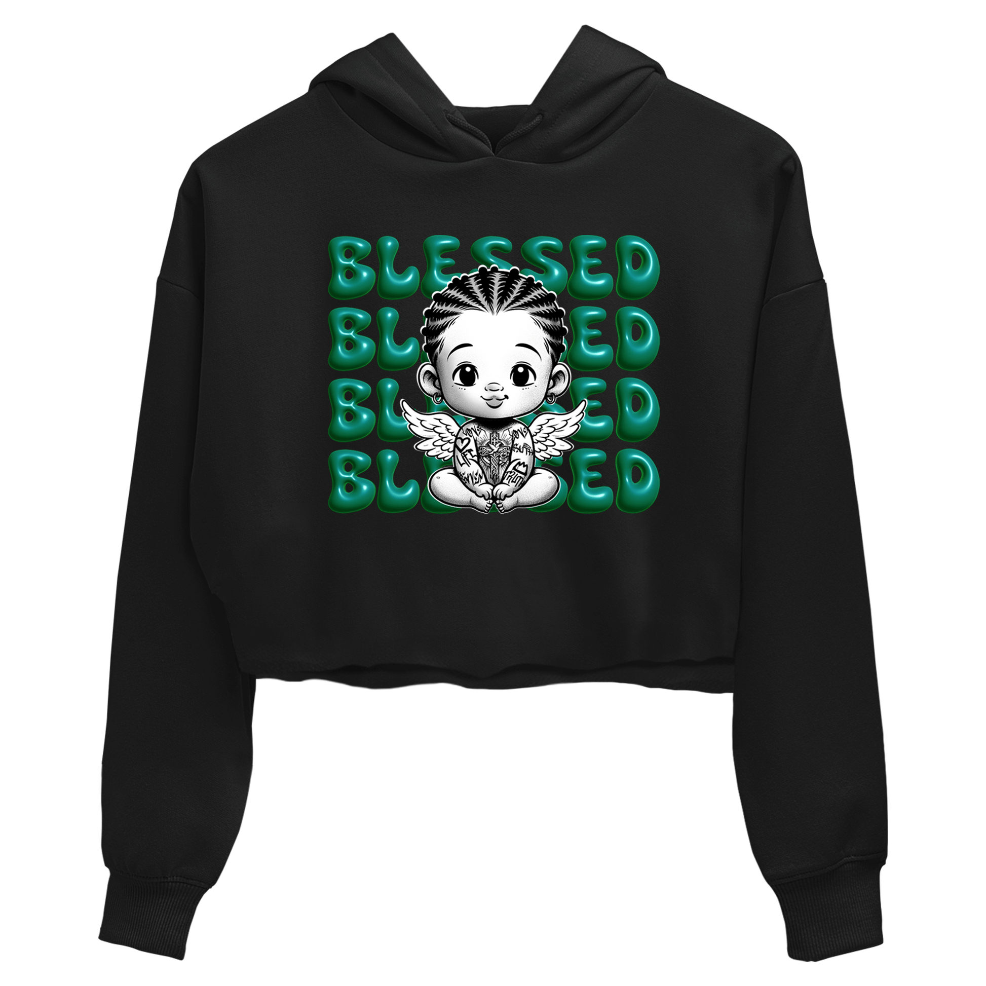 Air Jordan 4 Retro Oxidized Green shirts to match jordans Blessed Baby sneaker match tees Air Jordan 4 Oxidized Green SNRT Sneaker Tees streetwear brand Black 2 crop tee