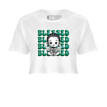 Air Jordan 4 Retro Oxidized Green shirts to match jordans Blessed Baby sneaker match tees Air Jordan 4 Oxidized Green SNRT Sneaker Tees streetwear brand White 2 crop tee