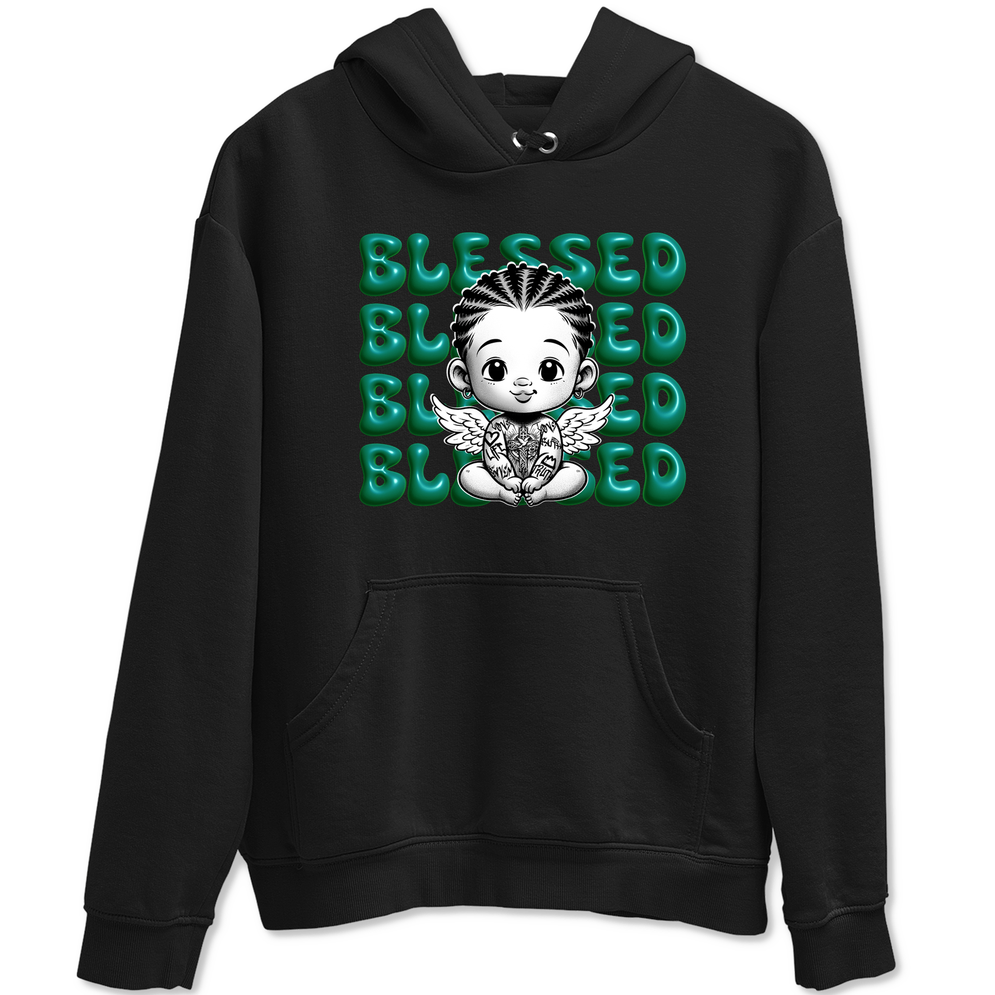 Air Jordan 4 Retro Oxidized Green shirts to match jordans Blessed Baby sneaker match tees Air Jordan 4 Oxidized Green SNRT Sneaker Tees streetwear brand Black 2 unisex cotton tee