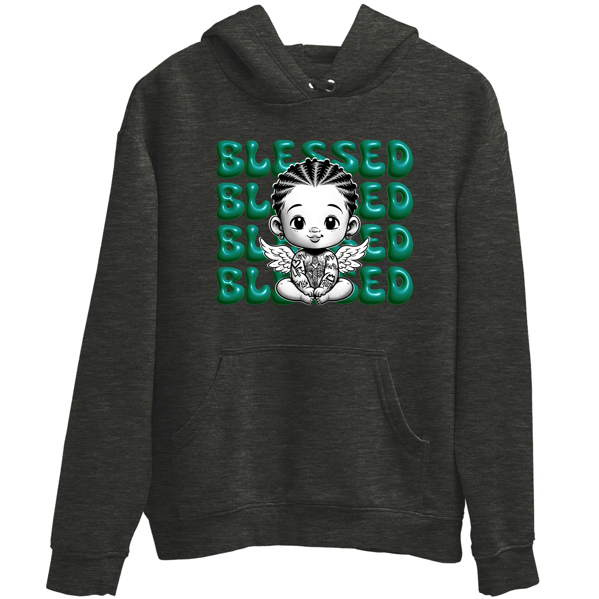 Air Jordan 4 Retro Oxidized Green shirts to match jordans Blessed Baby sneaker match tees Air Jordan 4 Oxidized Green SNRT Sneaker Tees streetwear brand Charcoal Heather 2 unisex cotton tee