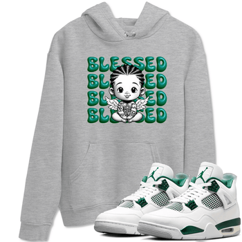 Air Jordan 4 Retro Oxidized Green shirts to match jordans Blessed Baby sneaker match tees Air Jordan 4 Oxidized Green SNRT Sneaker Tees streetwear brand Heather Grey 1 unisex cotton tee