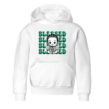 Air Jordan 4 Retro Oxidized Green shirts to match jordans Blessed Baby sneaker match tees Air Jordan 4 Oxidized Green SNRT Sneaker Tees streetwear brand Baby and Youth White 2 cotton tee