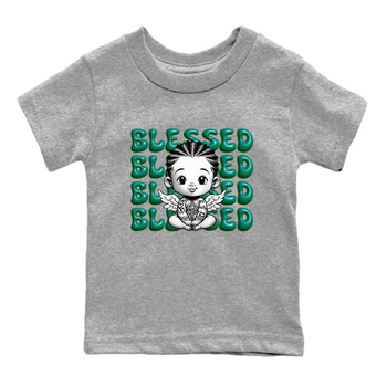 Air Jordan 4 Retro Oxidized Green shirts to match jordans Blessed Baby sneaker match tees Air Jordan 4 Oxidized Green SNRT Sneaker Tees streetwear brand Baby and Youth Heather Grey 2 cotton tee