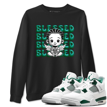 Air Jordan 4 Retro Oxidized Green shirts to match jordans Blessed Baby sneaker match tees Air Jordan 4 Oxidized Green SNRT Sneaker Tees streetwear brand Black 1 unisex cotton tee