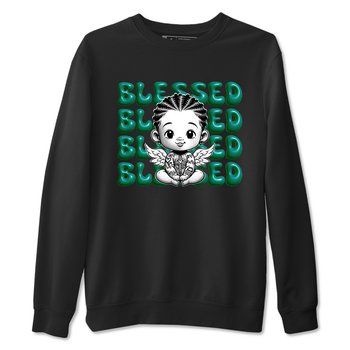 Air Jordan 4 Retro Oxidized Green shirts to match jordans Blessed Baby sneaker match tees Air Jordan 4 Oxidized Green SNRT Sneaker Tees streetwear brand Black 2 unisex cotton tee