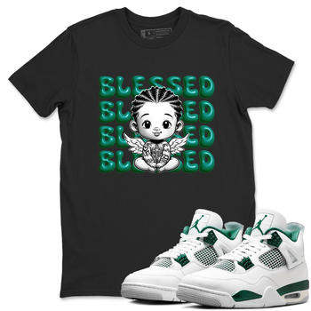 Air Jordan 4 Retro Oxidized Green shirts to match jordans Blessed Baby sneaker match tees Air Jordan 4 Oxidized Green SNRT Sneaker Tees streetwear brand Black 1 unisex cotton tee