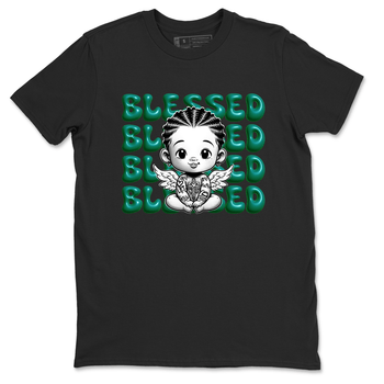 Air Jordan 4 Retro Oxidized Green shirts to match jordans Blessed Baby sneaker match tees Air Jordan 4 Oxidized Green SNRT Sneaker Tees streetwear brand Black 2 unisex cotton tee