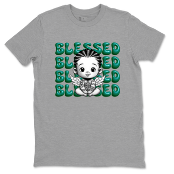 Air Jordan 4 Retro Oxidized Green shirts to match jordans Blessed Baby sneaker match tees Air Jordan 4 Oxidized Green SNRT Sneaker Tees streetwear brand Heather Grey 2 unisex cotton tee
