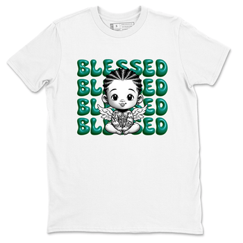 Air Jordan 4 Retro Oxidized Green shirts to match jordans Blessed Baby sneaker match tees Air Jordan 4 Oxidized Green SNRT Sneaker Tees streetwear brand White 2 unisex cotton tee