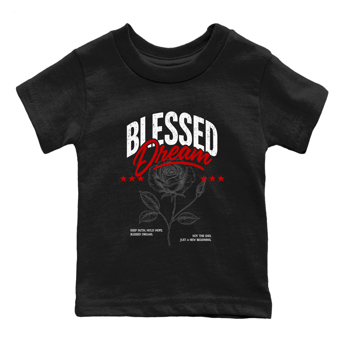 Sneaker match tees – Sneaker Threads To Match Air Foamposite Cough Drop Shoes, Air Foamposite One Black and Varsity Red – Blessed Dream Kids T-Shirt Black 2