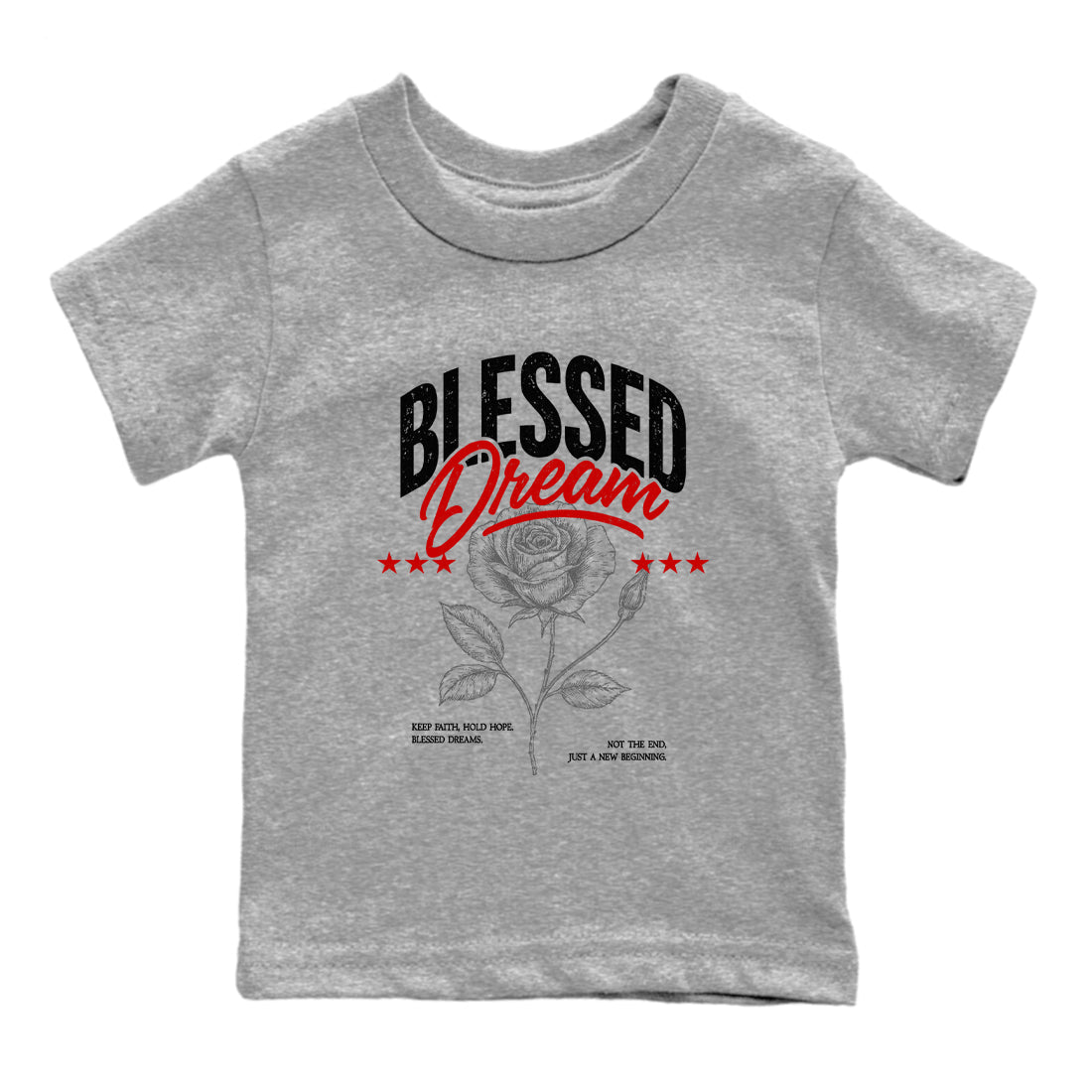 Sneaker match tees – Sneaker Threads To Match Air Foamposite Cough Drop Shoes, Air Foamposite One Black and Varsity Red – Blessed Dream Kids T-Shirt Heather Grey 2