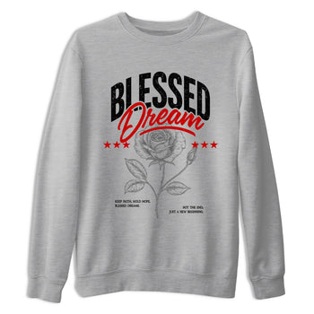 Sneaker match tees – Sneaker Threads To Match Air Foamposite Cough Drop Shoes, Air Foamposite One Black and Varsity Red – Blessed Dream Tee Heather Grey 2