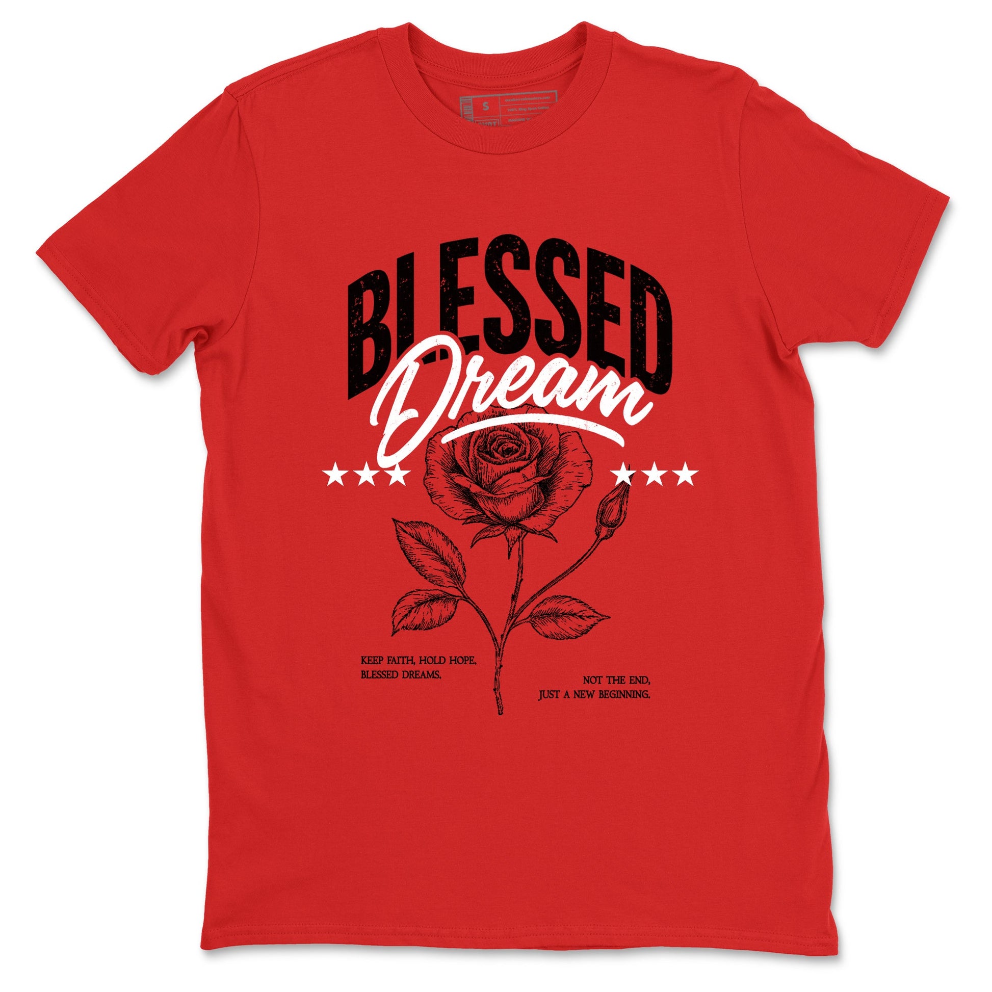 Sneaker match tees – Sneaker Threads To Match Air Foamposite Cough Drop Shoes, Air Foamposite One Black and Varsity Red – Blessed Dream Tee Red 2