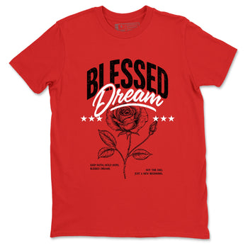 Sneaker match tees – Sneaker Threads To Match Air Foamposite Cough Drop Shoes, Air Foamposite One Black and Varsity Red – Blessed Dream Tee Red 2