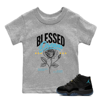 Sneaker Threads – Sneaker Tees To Match Air Jordan 11 Retro Gamma – Blessed Dream Youth Graphic Tee Heather Grey 1. Perfect for Jordan releases 2025 colorways.