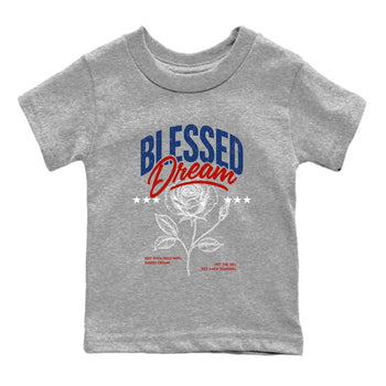 Sneaker match tees – Sneaker Threads To Match Air Jordan 11 Rare Air Shoes – Blessed Dream Kids T-Shirt Heather Grey 2