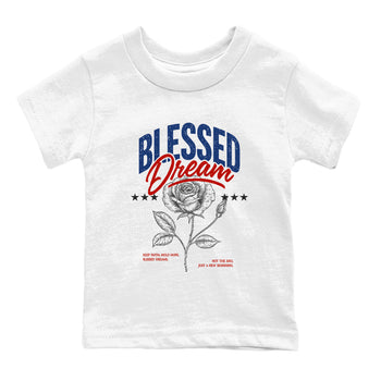 Sneaker match tees – Sneaker Threads To Match Air Jordan 11 Rare Air Shoes – Blessed Dream Kids T-Shirt White 2