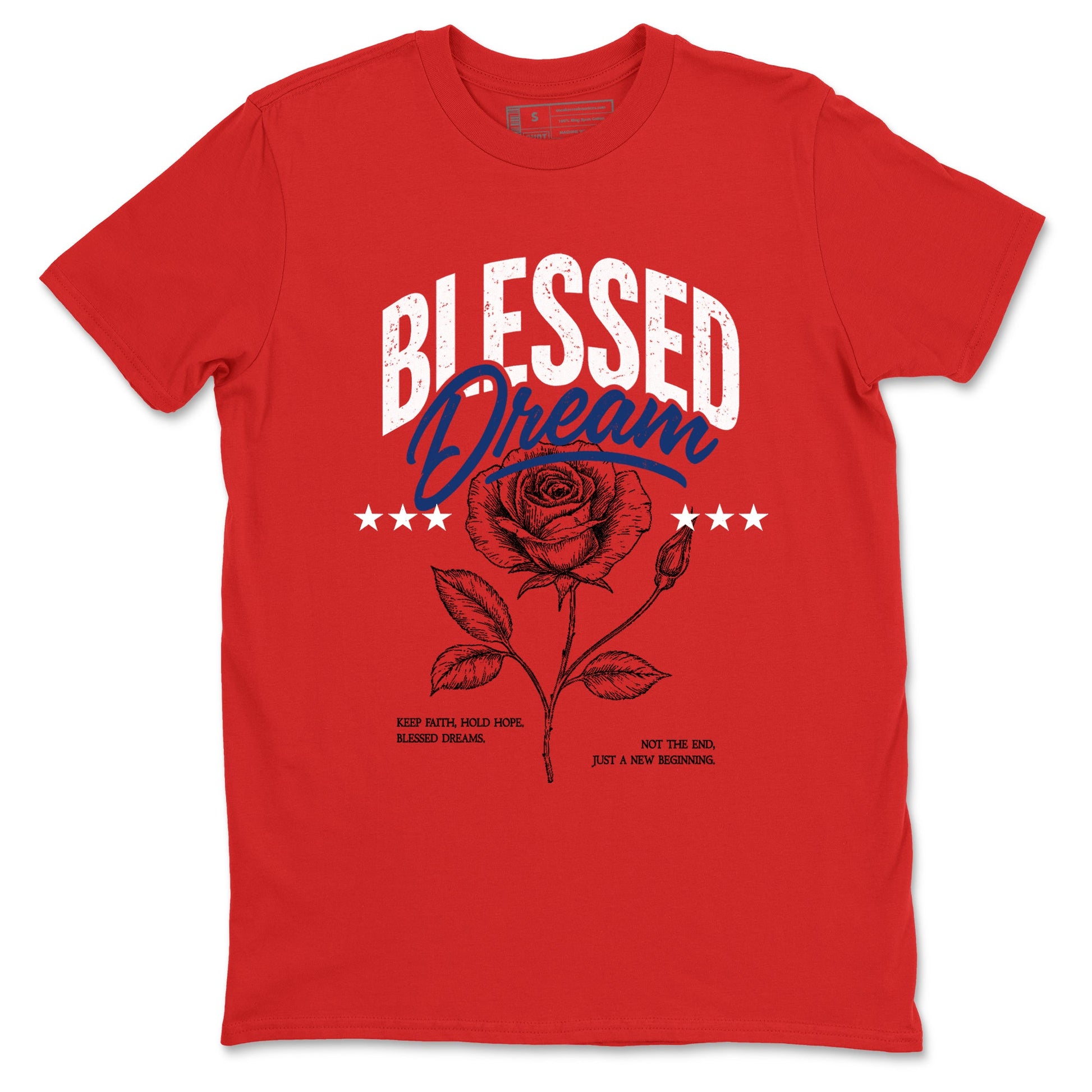 Sneaker match tees – Sneaker Threads To Match Air Jordan 11 Rare Air Shoes – Blessed Dream Tee Red 2