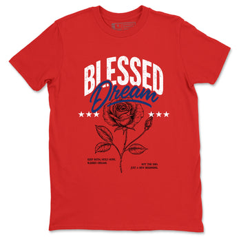 Sneaker match tees – Sneaker Threads To Match Air Jordan 11 Rare Air Shoes – Blessed Dream Tee Red 2