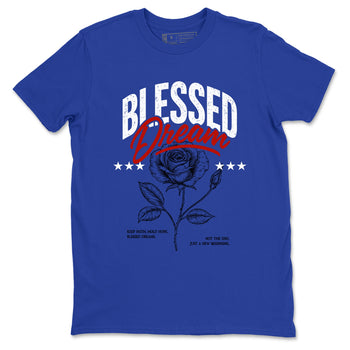 Sneaker match tees – Sneaker Threads To Match Air Jordan 11 Rare Air Shoes – Blessed Dream Tee Royal Blue 2