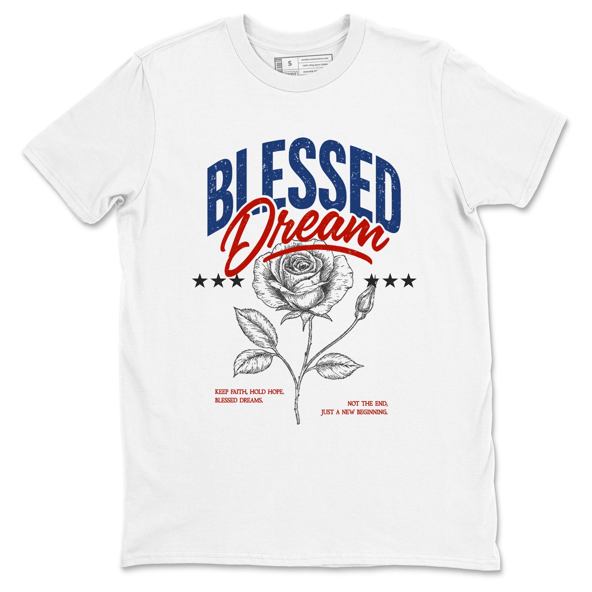 Sneaker match tees – Sneaker Threads To Match Air Jordan 11 Rare Air Shoes – Blessed Dream Tee White 2