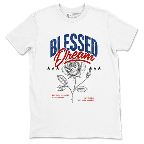 Sneaker match tees – Sneaker Threads To Match Air Jordan 11 Rare Air Shoes – Blessed Dream Tee White 2