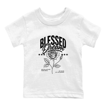 Sneaker match tees – Sneaker Tees To Match Air Jordan 4 Black Cat Shoes – Blessed Dream Kids T-Shirt White 2