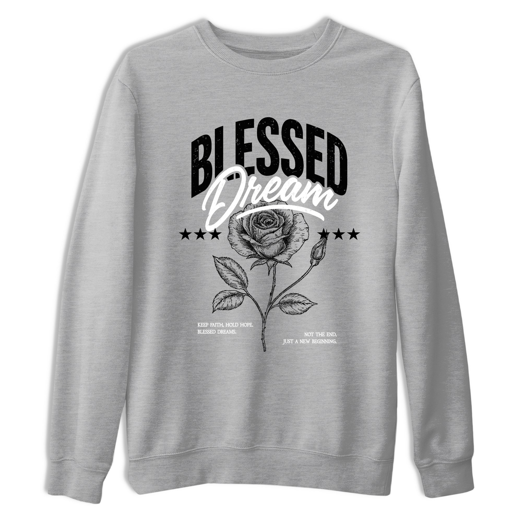 Sneaker match tees – Sneaker Tees To Match Air Jordan 4 Black Cat Shoes – Blessed Dream Tee Heather Grey 2