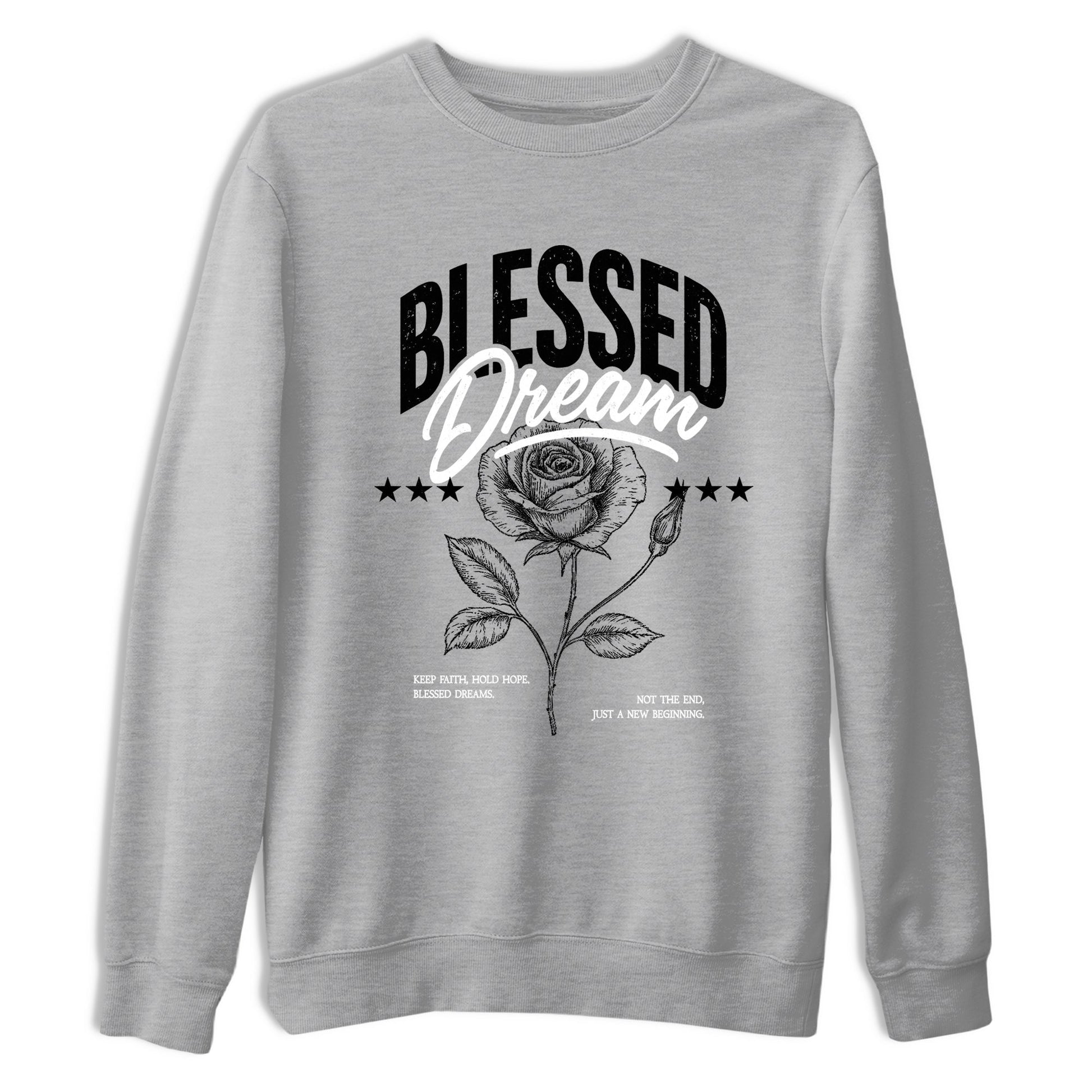 Sneaker match tees – Sneaker Tees To Match Air Jordan 4 Black Cat Shoes – Blessed Dream Tee Heather Grey 2
