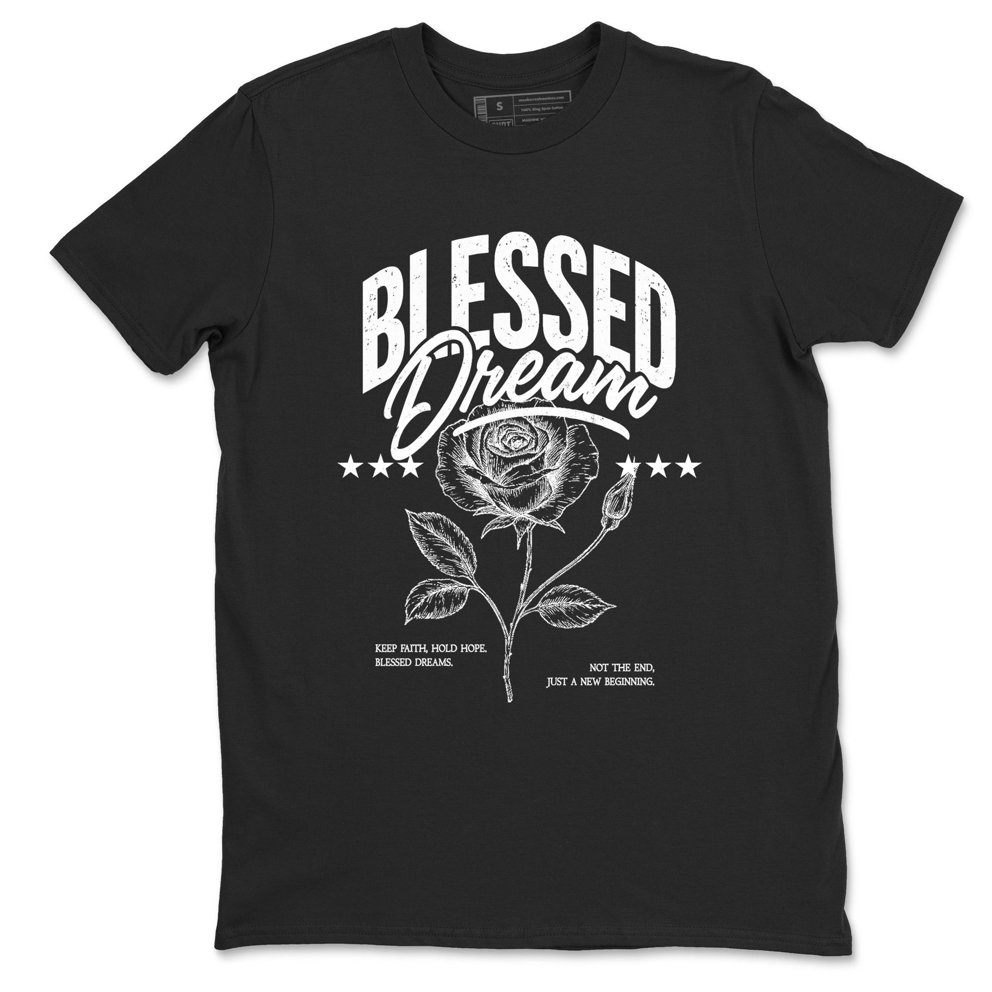 Sneaker match tees – Sneaker Tees To Match Air Jordan 4 Black Cat Shoes – Blessed Dream Tee Black 2
