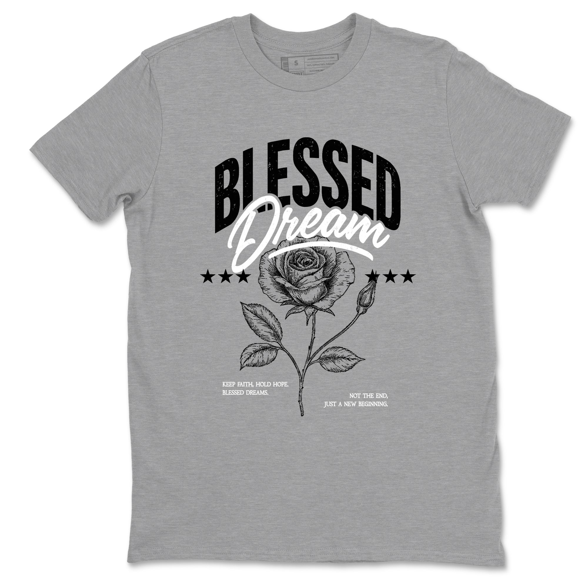 Sneaker match tees – Sneaker Tees To Match Air Jordan 4 Black Cat Shoes – Blessed Dream Tee Heather Grey 2