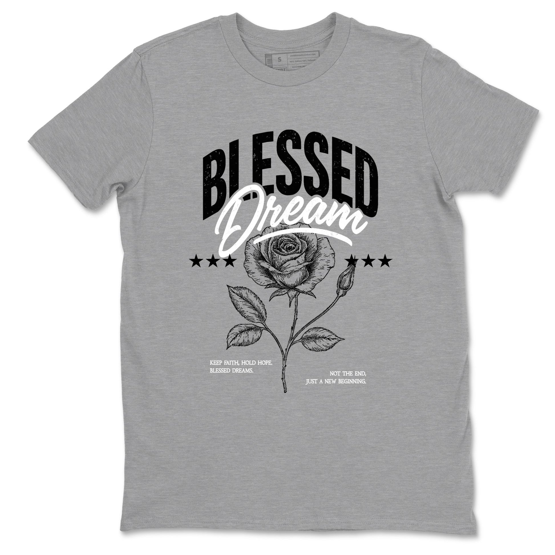 Sneaker match tees – Sneaker Tees To Match Air Jordan 4 Black Cat Shoes – Blessed Dream Tee Heather Grey 2