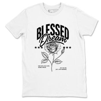 Sneaker match tees – Sneaker Tees To Match Air Jordan 4 Black Cat Shoes – Blessed Dream Tee White 2